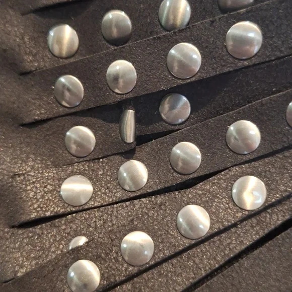 White Mountain Desire Black Ankle Boots with Silver Studs - Picture 10 of 11